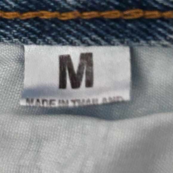 On The Way Denim Jean Shortie Shorts Women's Medium Blue High Waisted Zip Fly - Picture 10 of 10